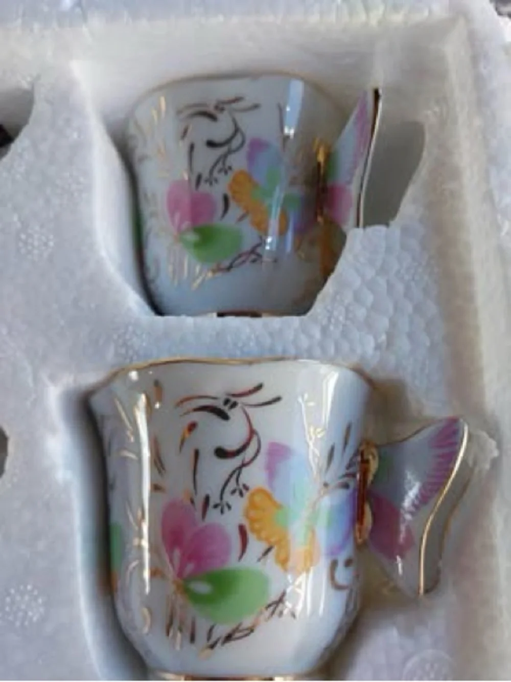 Vintage Tea Set Butterfly Cups and Saucers ~ Complete Set ~ Victorian Garden